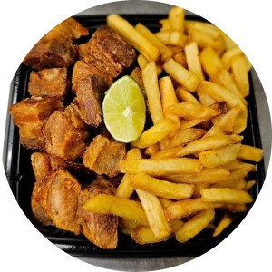 Chicharron de Cerdo 1 Libra — One pound of crispy, golden pork belly chicharrón, packed with flavor and the perfect crunch.